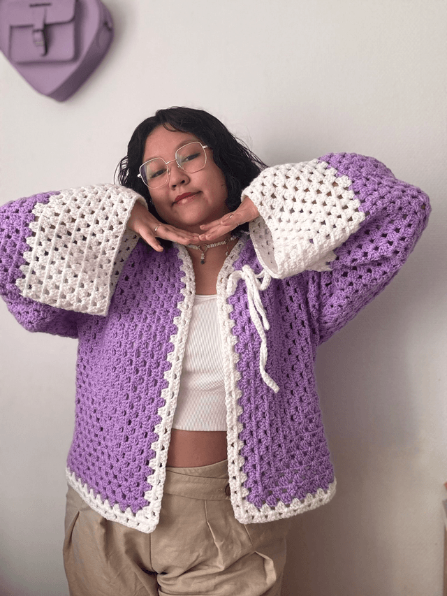 Kimono "Inspiration Lavande" – Pièce Unique - Taille unique