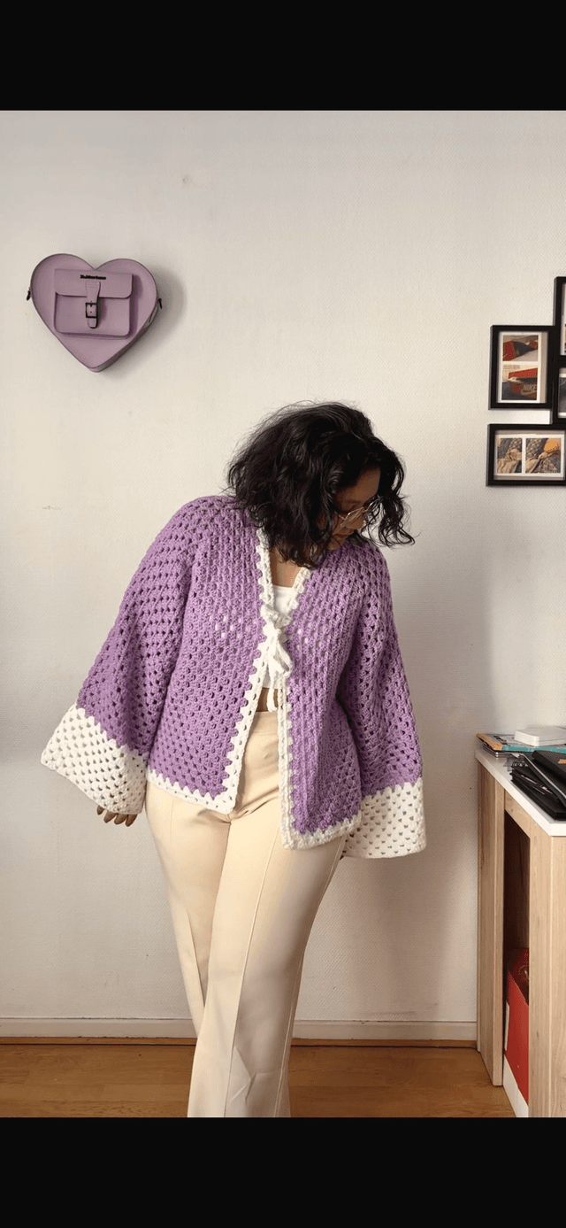 Kimono "Inspiration Lavande" – Pièce Unique - Taille unique