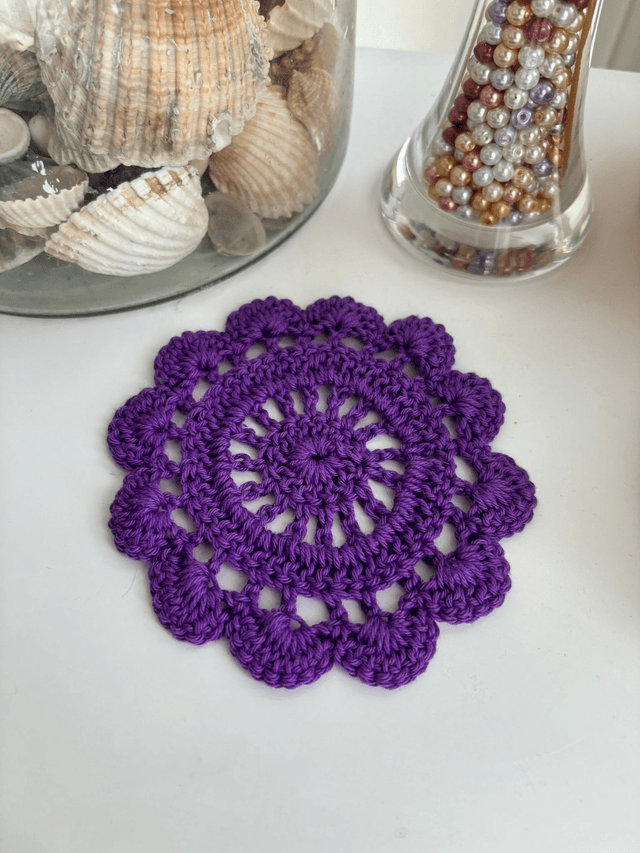 Lot de 4 dessous de verre en crochet