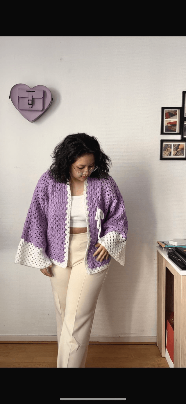 Kimono "Inspiration Lavande" – Pièce Unique - Taille unique