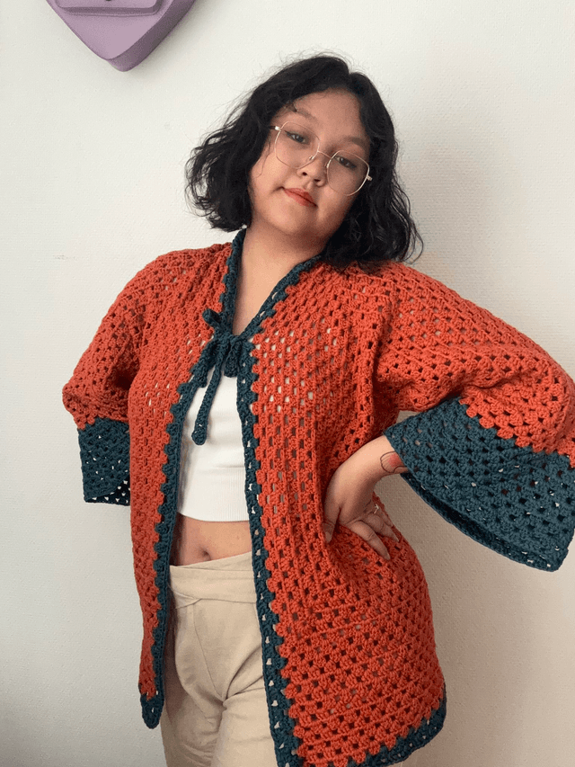 Kimono "Inspiration Citrouille" - Pièce Unique - Taille unique