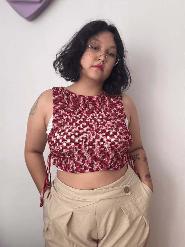 Top "Feuille d'automne" - Pièce unique - Taille unique