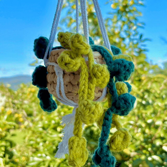 Pot suspendu macramé - Feuilles tombantes