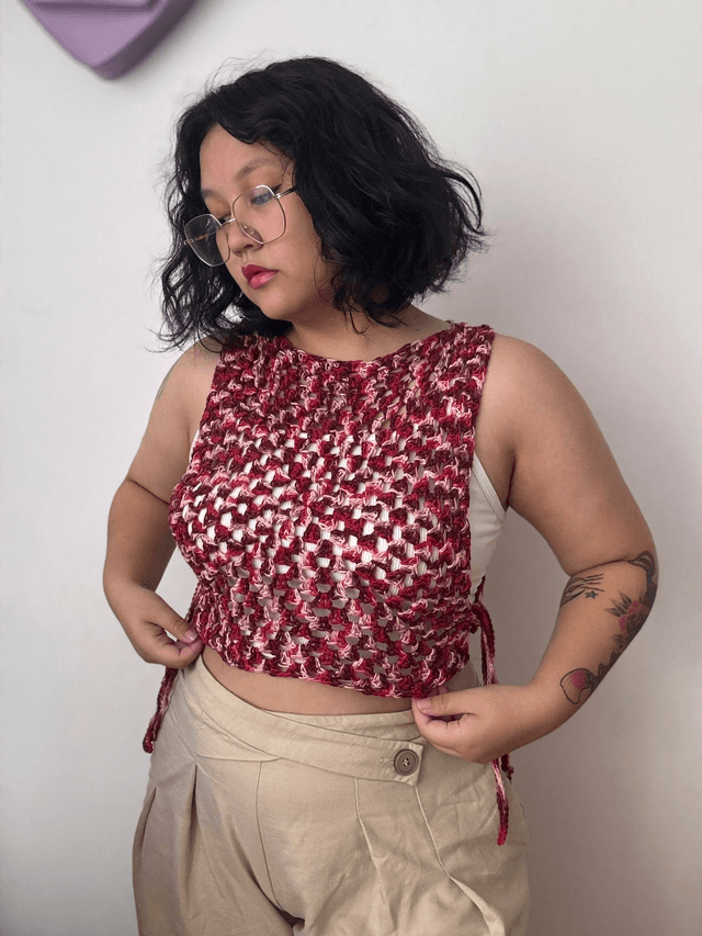 Top "Feuille d'automne" - Pièce unique - Taille unique