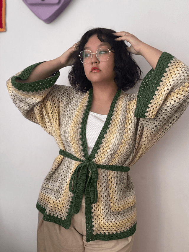 Kimono &quot;Inspiration Bambou&quot; – Pièce Unique - Taille unique