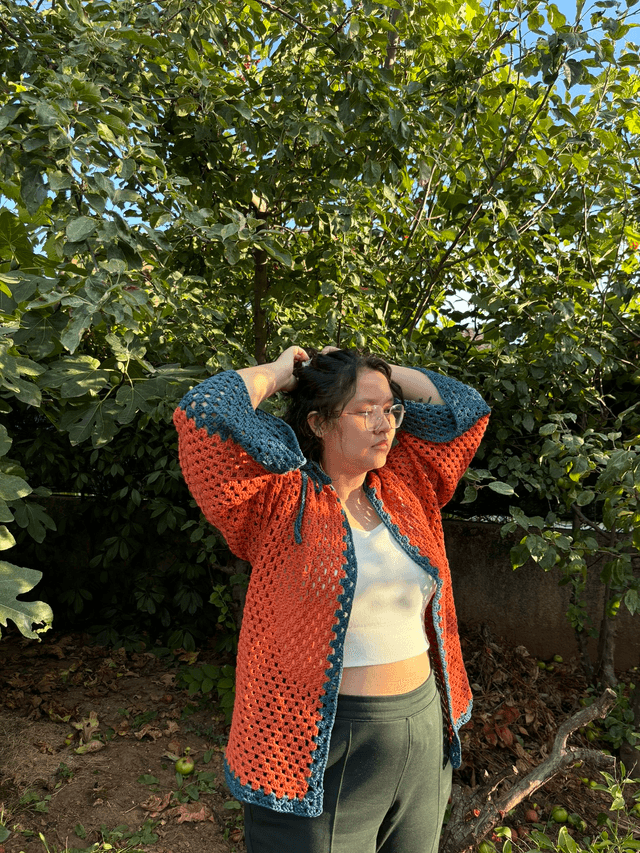 Kimono &quot;Inspiration Citrouille&quot; - Pièce Unique - Taille unique